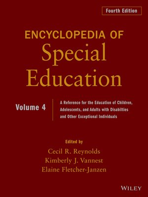 cover image of Encyclopedia of Special Education, Volume 4